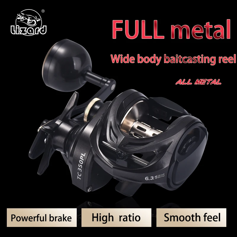 Carrete de pesca de mar lagarto, carrete de Metal de gran capacidad, tiro de largo alcance, agua salada, carrete de señuelo fuera del mar - imagen 2