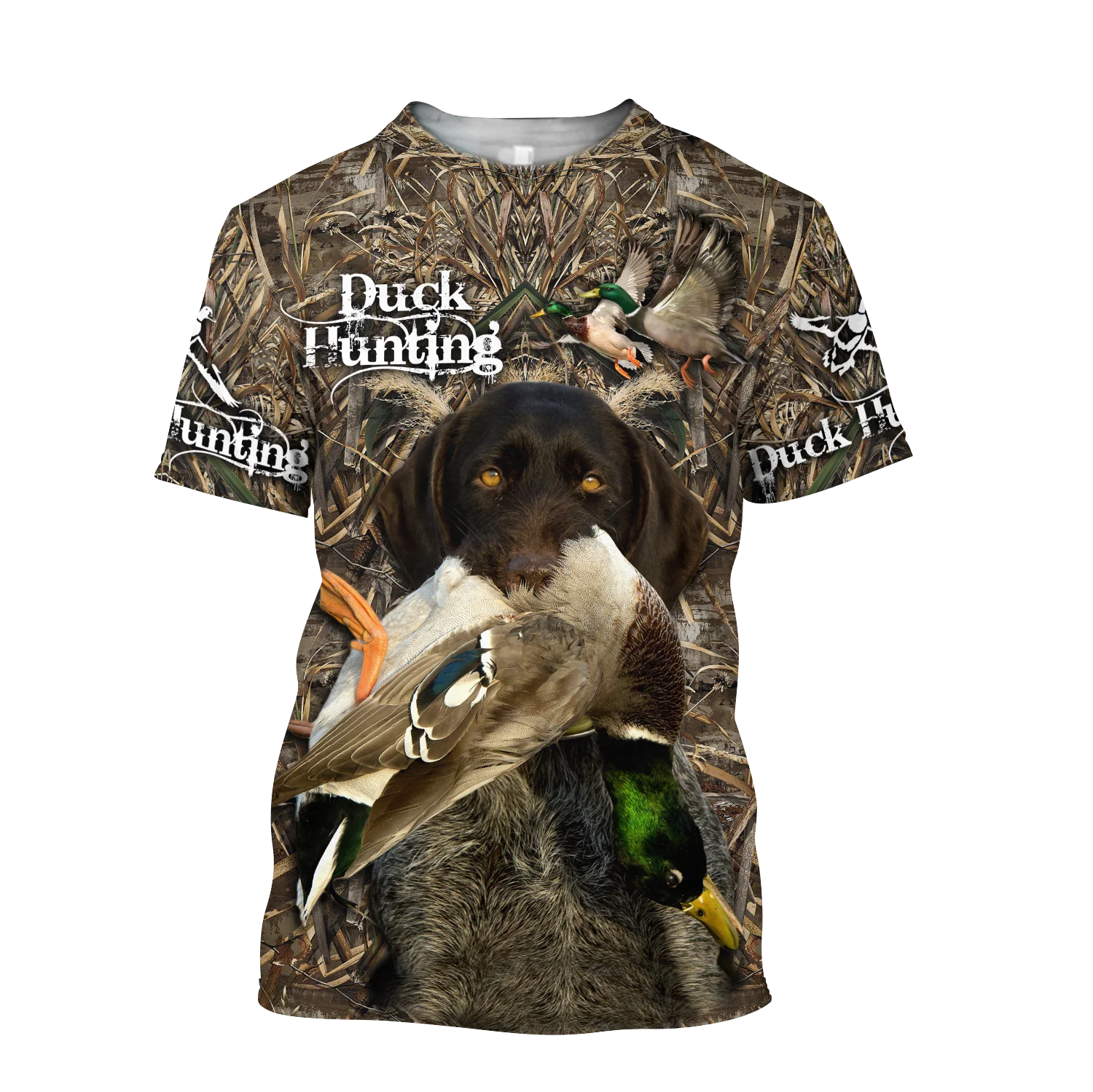 Camiseta Hipster fresca de verano para hombre, camiseta de manga corta con estampado 3D de Animal pato/ciervo/caza, camisetas informales Unisex TX0197 - imagen 3