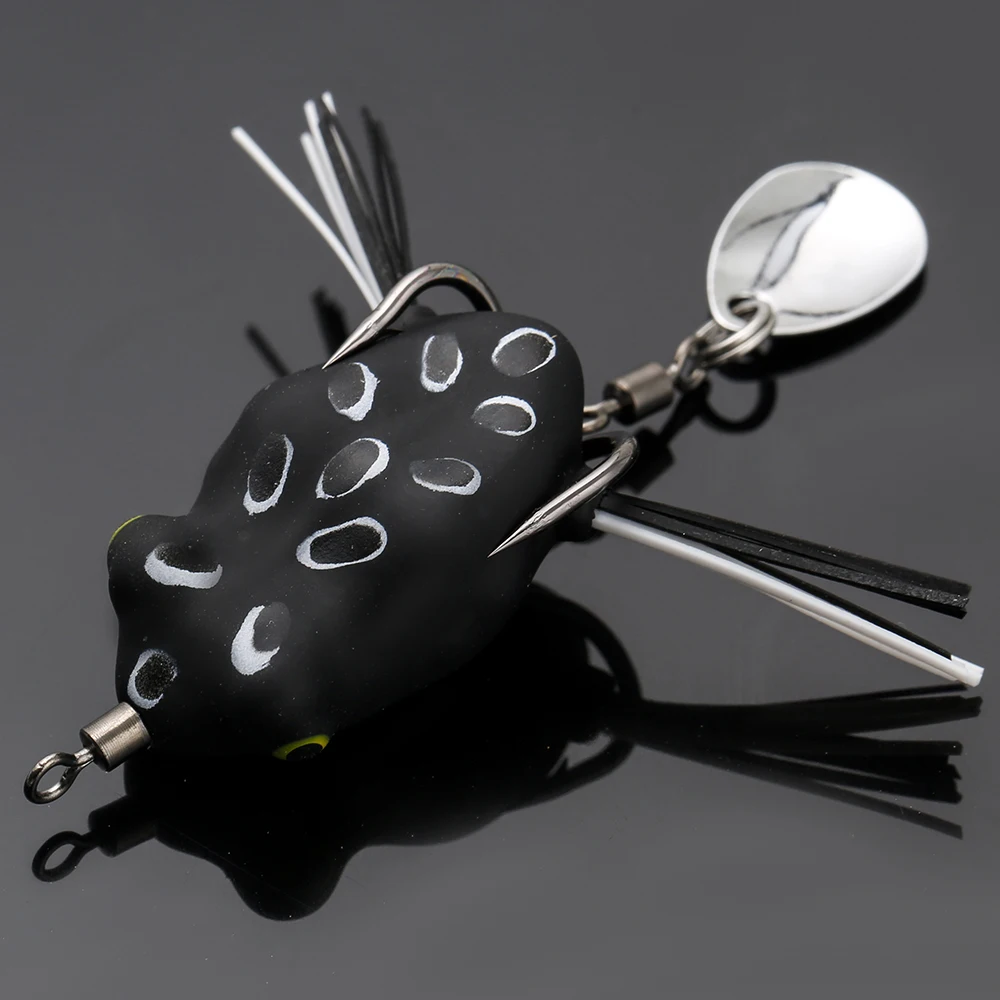 JOHNCOO-Mini señuelo de rana suave, cebo de pesca de 30mm y 5g de cabeza de serpiente, señuelo de pesca de rana de simulación Topwater, cebo de lubina suave, 1 unidad - imagen 4