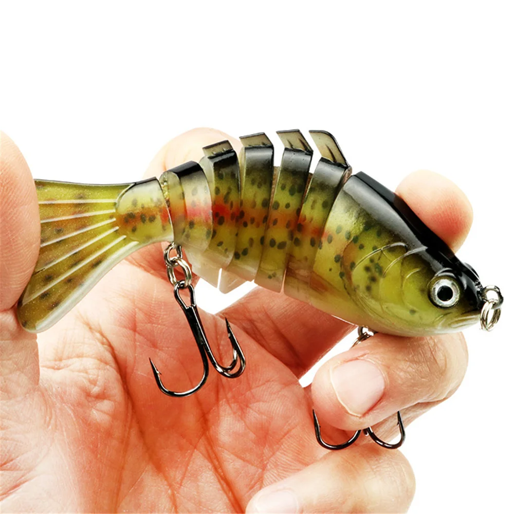 10cm 15,8g Wobblers que se hunden 7 segmentos Señuelos de pesca multiarticulados Swimbait cebo duro aparejos de pesca para lubina Isca Crankbait - imagen 2