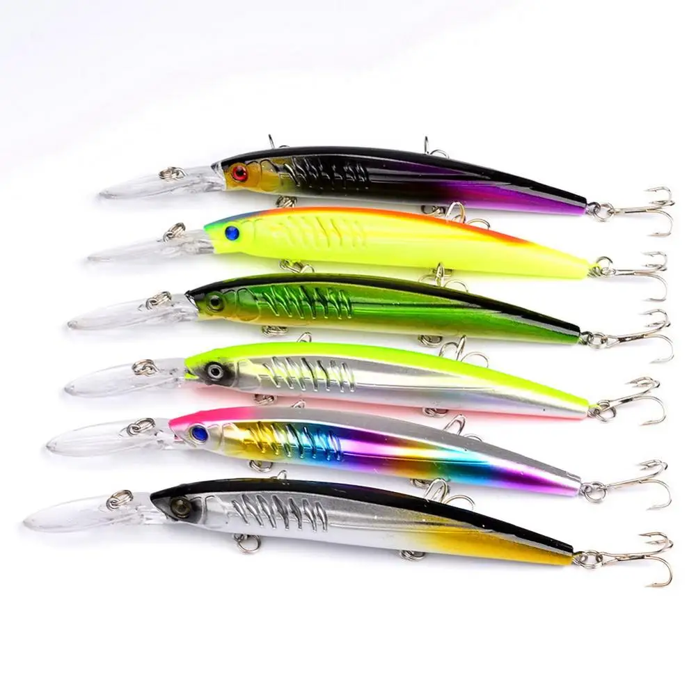 Cebo duro artificial para pesca de luccio, señuelo de pececillo negro de 152mm, 12g con 6 #   Anzuelo Wobbler, aparejos de pesca de carpa, Crankbait - imagen 4