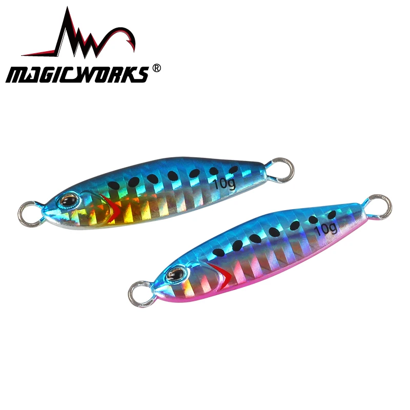 Señuelos de pesca MAGIC WORKS Micro Jig 3g 5g 7g 10g plantilla de Metal de agua salada cebo Artificial Shore Jigging señuelo pequeño aparejos de pesca - imagen 3