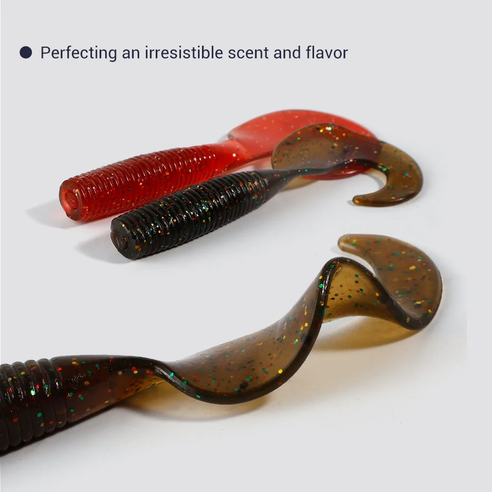 Noeby-señuelo de pesca de silicona suave, cebos artificiales, Wobblers de gusano Grub, Swimbait Jig, Señuelos de Pesca de lubina, cola de 5,5 cm, 8cm de ancho - imagen 5