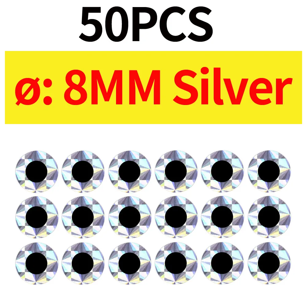 50pcs 8MM Silver