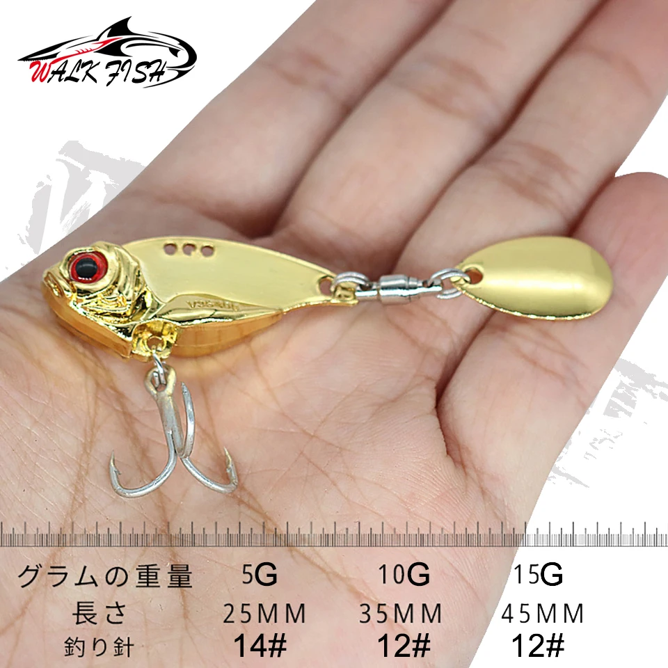 WALK FISH Spinner Señuelos de Pesca Wobblers, cuchara de lentejuelas, Crankbaits artificiales Easy Shiner, cebos VIB para Pesca con mosca, Pesca de trucha - imagen 3