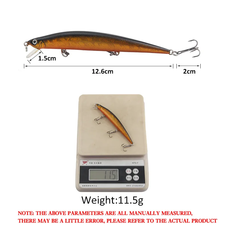 Señuelo de Pesca de piezas, cebo Artificial de 126mm, 11,5g, Wobblers, ojos 3D, perca, Lucio, carpa, Swim Bait - imagen 4