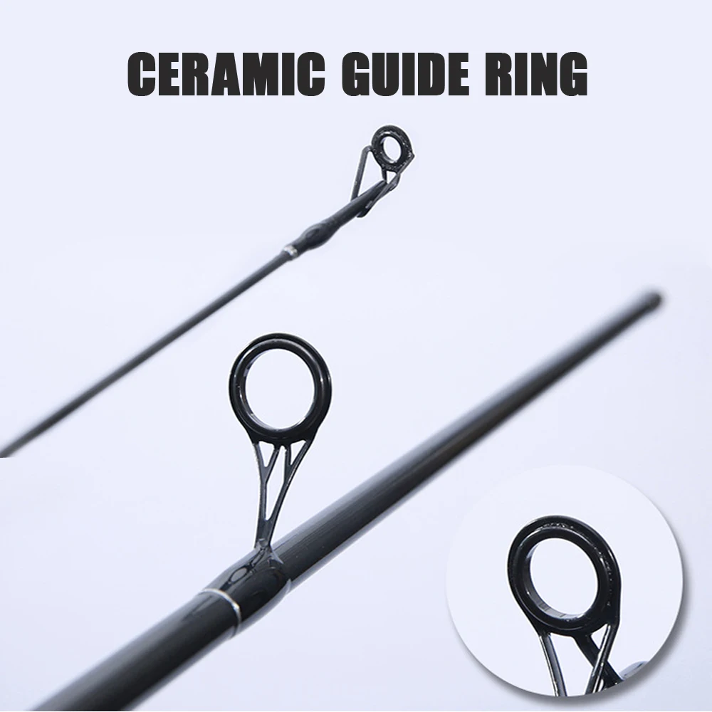 SIECHI-caña de pescar giratoria de carbono, aparejo de pesca de 2,1 M, 2,4 M, 2 puntas, potencia M, 4 secciones - imagen 5