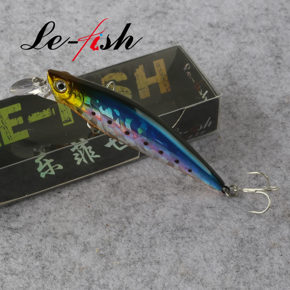 Le-Fish 95MM 32G hundimiento Shad Minnow ojos 3D cebo Artificial señuelos de lubina Wobblers de tiro largo