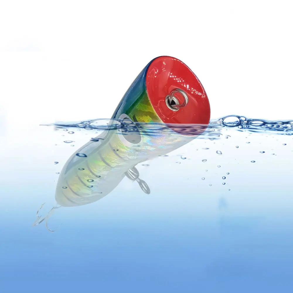 AS Cast Popper-señuelo de pesca para curricán de madera, anzuelos triples de 75g y 120g, carpa Artificial de agua salada, SwimBait Leurre - imagen 3