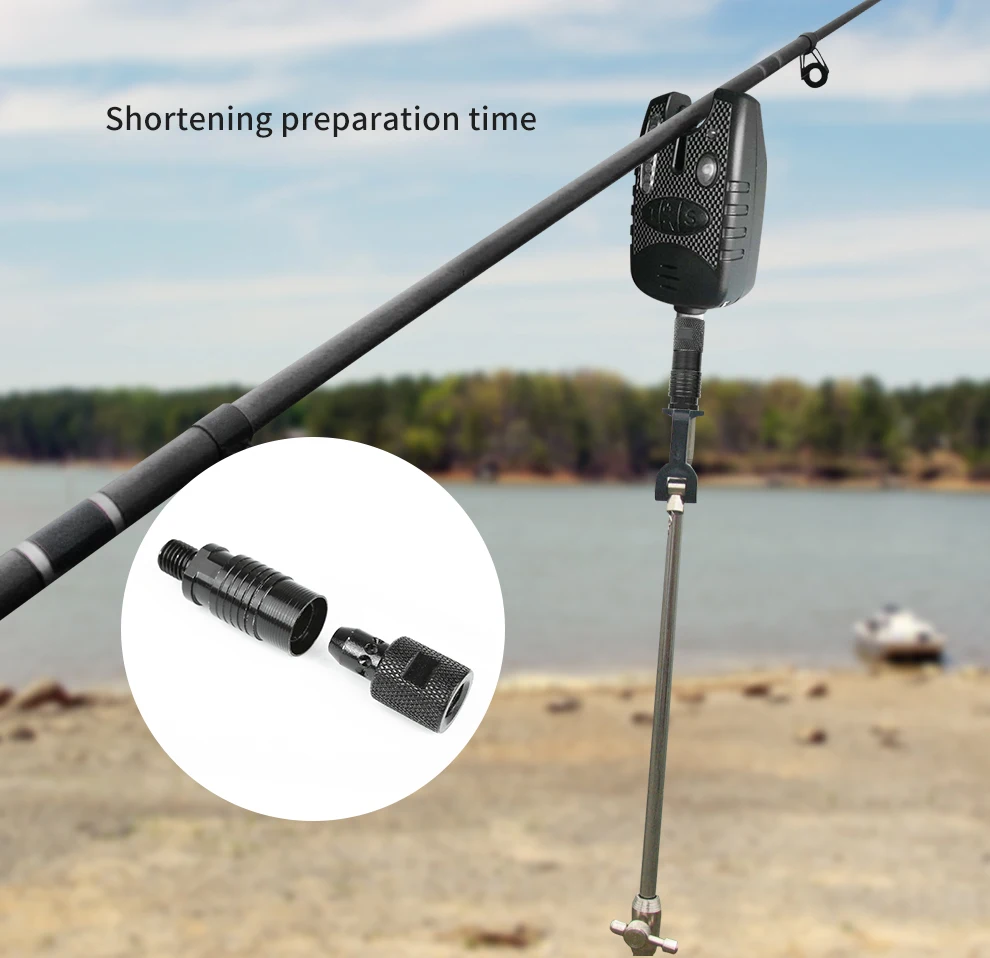 LINNHUE-conector de alarma de mordida de 4 piezas, soporte de caña de pescar, accesorios de pesca, adaptador de liberación rápida de aleación de aluminio, conector de caña de pescar - imagen 3