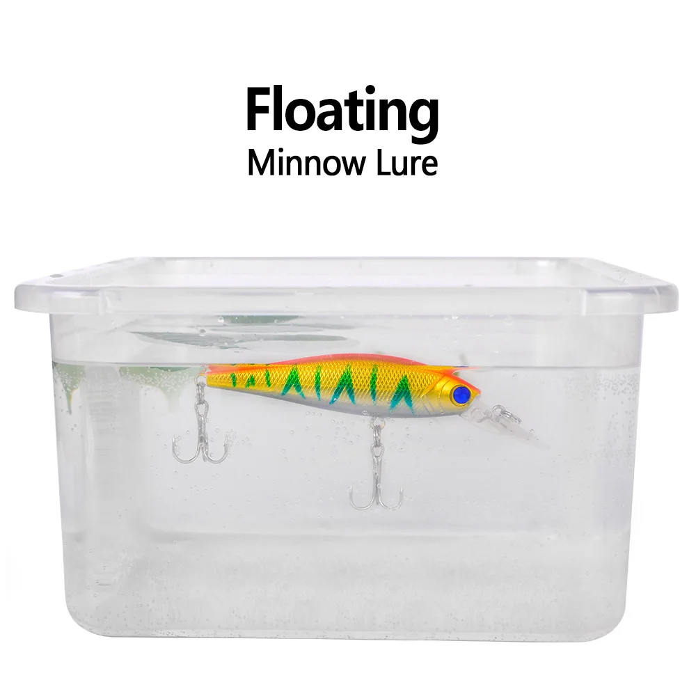 Señuelo de Pesca flotante, 1 unidad, 10cm, 9g, cebo duro realista para pececillos, ojos 3D, Jerkbait, Lucio, Carkbait, Wobblers, aparejos de Pesca - imagen 2