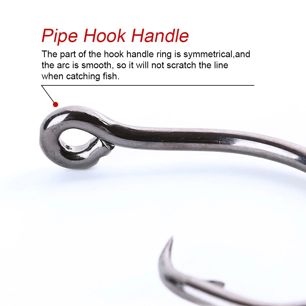 Wifreo 50 Uds pulpo círculo deportivo anzuelos de pesca de agua de mar 7381 aparejos Sabiki negros anzuelos DIY aparejos de pesca # 4 - # 8/0 - imagen 5