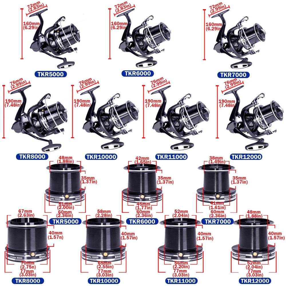 Carrete Surf Casting de carbono 27 kg con 13+1 rodamientos de gama - imagen 3