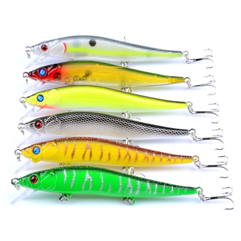 Señuelos de Pesca de pececillos, cebos duros artificiales de 115mm y 13,5g, Crankbait, Wobblers, ojos 3D, perca, Lucio, carpa, Swimbait, aparejos de Pesca, 1 unidad - imagen 4
