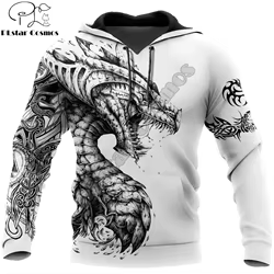 Tatuaje y mazmorra dragón 3D impreso Unisex Deluxe Sudadera con capucha hombres sudadera ropa de calle jersey con cremallera chaqueta Casual chándal KJ0273