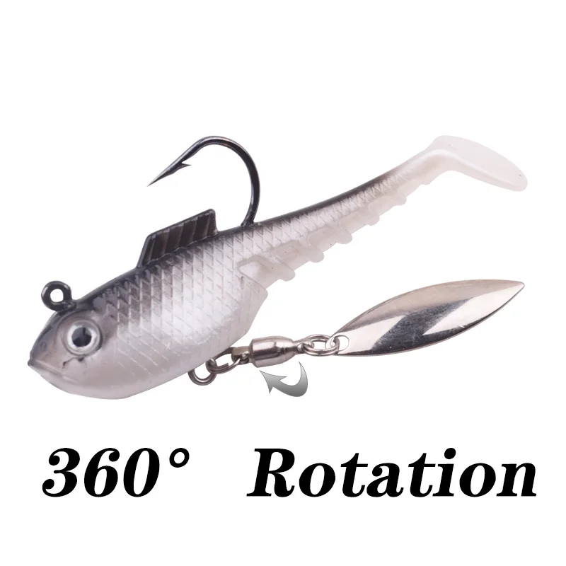 WDAIREN-SEÑUELOS giratorios de Metal para pesca, cebos blandos giratorios de 7cm y 11,5g, cebo Artificial de silicona, anzuelo Wobblers para carpa, Lucio, aparejos - imagen 3