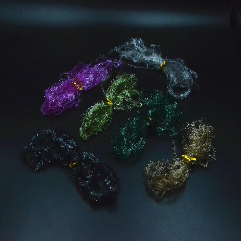 Flying tying-Cactus Tinsel Flash, línea de chenilla, cuerpo medio de cristal, materiales de atado de chenilla de hielo, 12 colores, Total de 48m - imagen 4