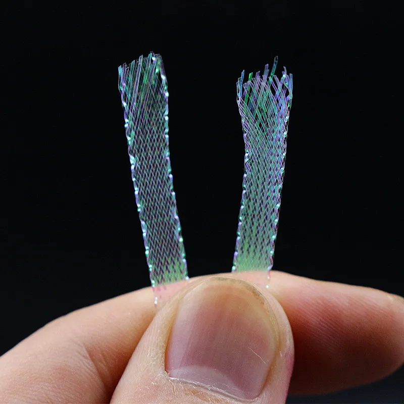 Juego de 10 yardas de atado de moscas, parte trasera trenzada nacarada de 5mm de ancho, trenza de diamante plano, cremallera trasera de camarones, caja de ala de ninfa, materiales para atar moscas - imagen 3