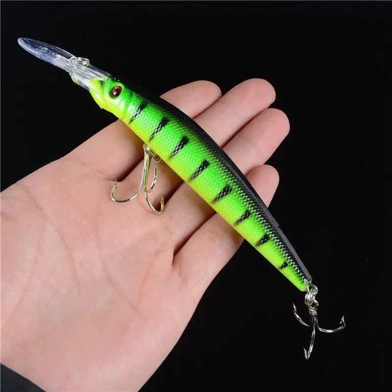 Señuelo de pesca Minnow, ojos 3D, 14,5 cm, 14,7g, cebo duro de plástico, señuelos artificiales Wobbler Crankbait, aparejos de pesca de lubina de mar de invierno, 1 ud. - imagen 5
