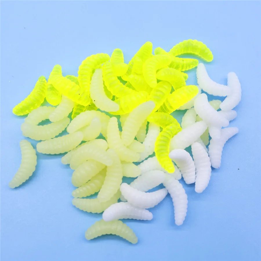 Gusanos de plástico de colores brillantes para el cebo de pesca