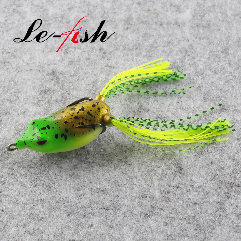 Le-fish-señuelo de pesca Artificial de rana suave, cebos de cabeza de serpiente, aparejos de pesca de lubina con caja de venta al por menor, 6g/12g, nuevo