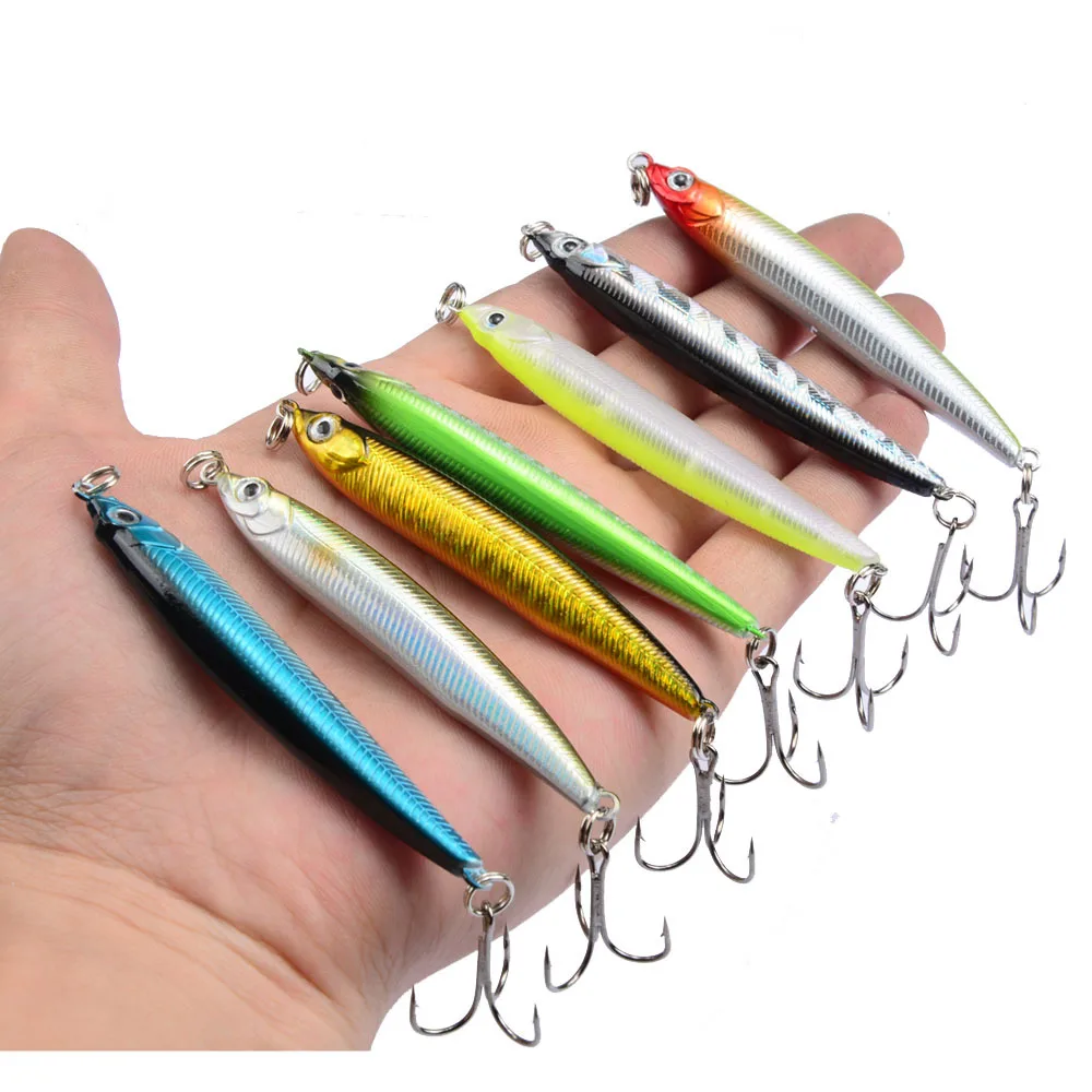 Señuelo de pesca Artificial, cebo duro de fundición larga, se hunde, 7cm/10g, Crankbait, Wobbler, carpa, Lucio, 1 unidad - imagen 5