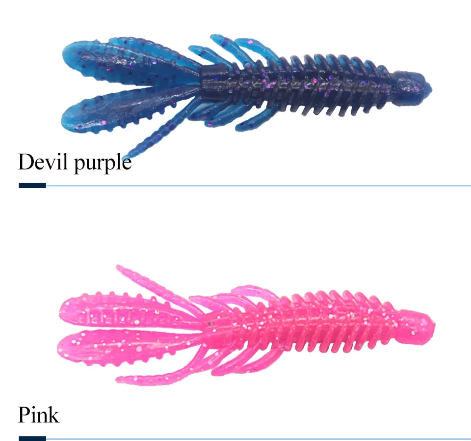 Devil Purple and Pink Crawlers para pescar