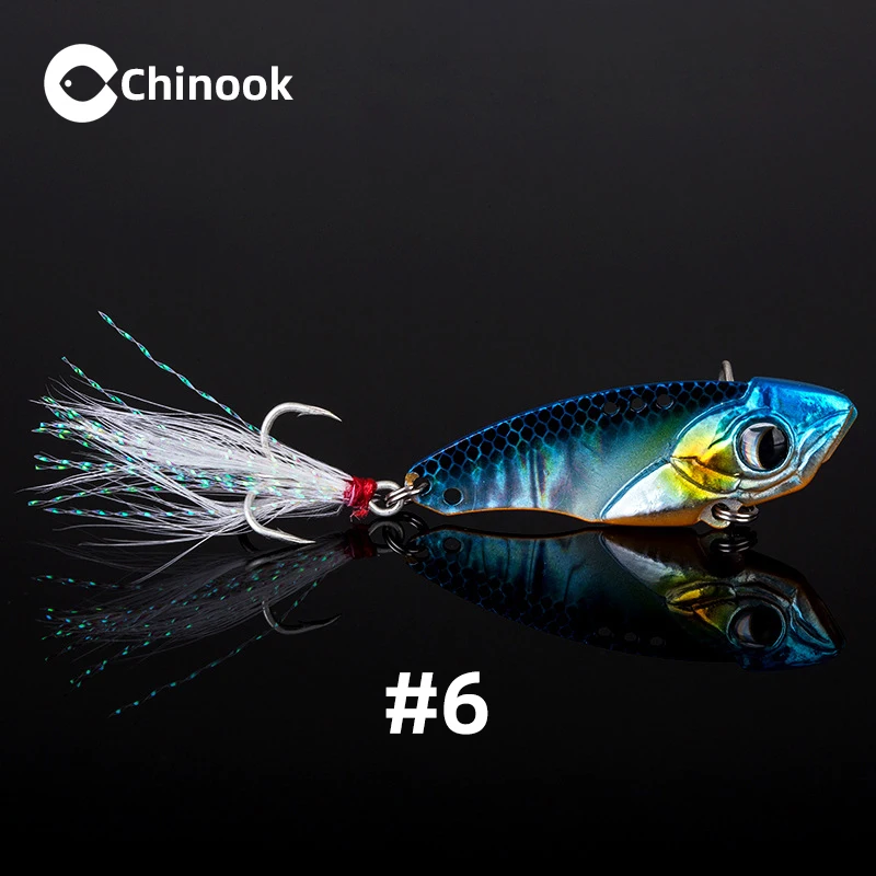 Chinook 1 Uds Spinnerbait Metal Vibe cebo Jig con hoja que se hunde y anzuelo triple para pesca en el mar señuelo peso 14g/20g - imagen 4