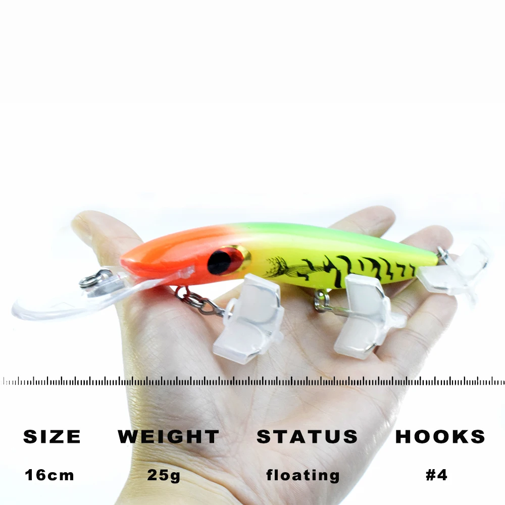 CCLTBA-cebo para pececillos de aguas profundas, cebo flotante de 16cm y 26g, para pesca de Lucio, Musky, duro, Artificial, aparejos - imagen 2