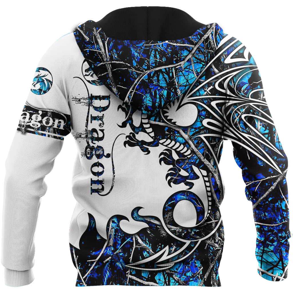 Sudadera Dragón Tatuaje 3D Azul – Estilo Callejero Talla Única - imagen 4