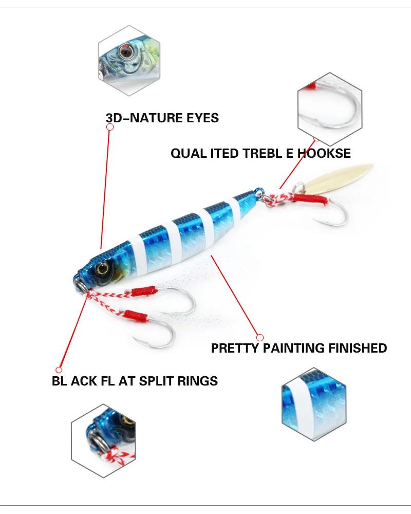 Los ojos de la naturaleza 3D y los ganchos de agudos de calidad mejoran la experiencia de pesca