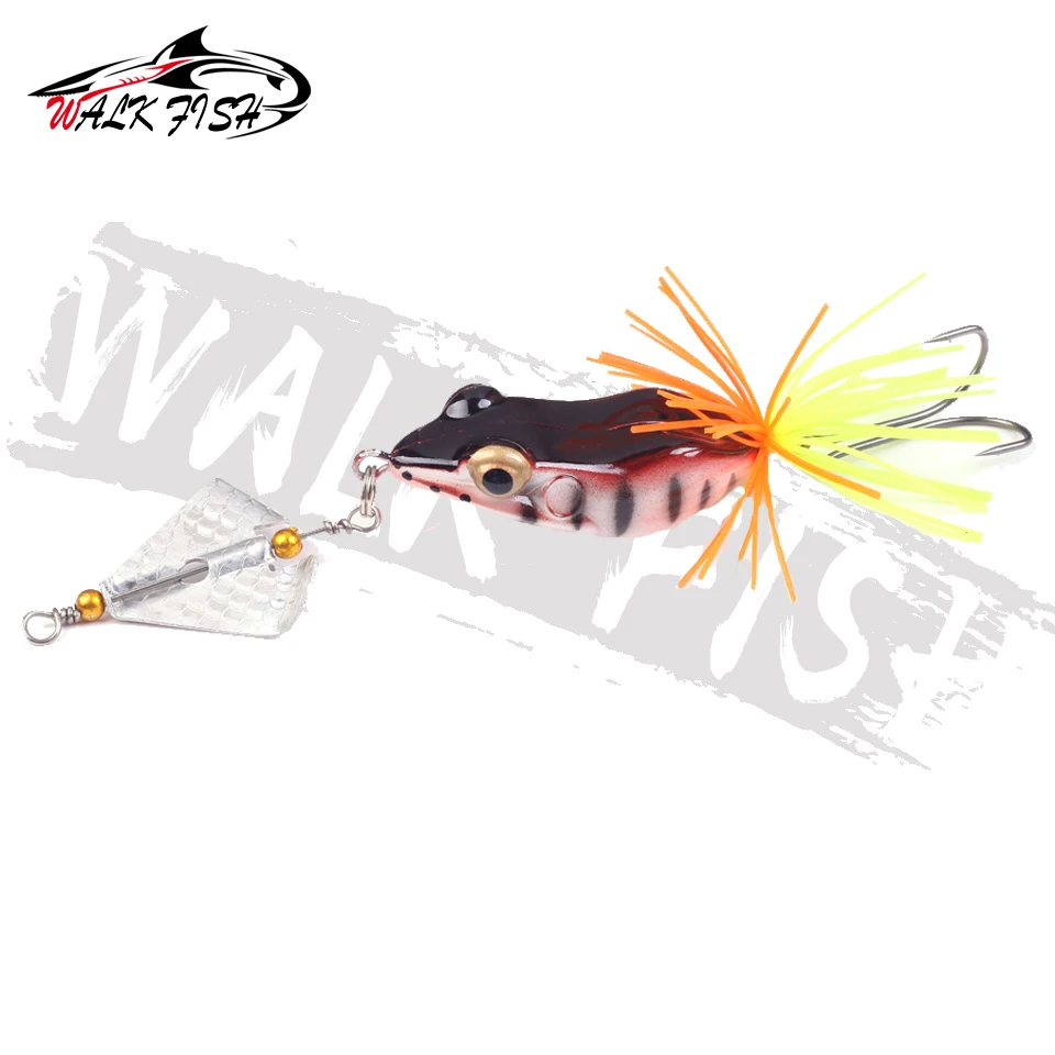 WALK FISH-Señuelos de Pesca de 1 piezas, 9g, 11g, anzuelos triples, Topwater Ray, Frog Minnow, cebo Crankbait, Wobblers, ojos 3D, aparejos de Pesca - imagen 5