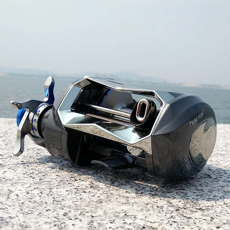 Twinfish TF500 Wide Body Casting Reel Licht Gewicht Zee Water Metalen Frame Snelle Vissen Reel Lange Handvat Linkerhand Max drag10kg - imagen 5