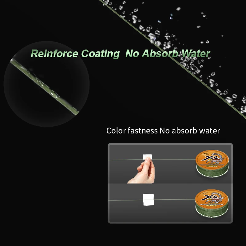 Línea de pesca trenzada SOLOKING, multifilamento de 4 hebras, 100M, 300M, 500M, línea de pesca de PE suave, línea de pesca elástica cero de 12-80lb - imagen 4