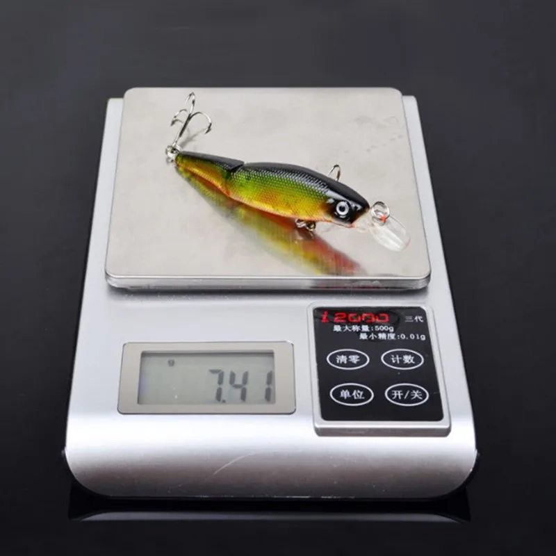 Señuelo de pesca de pececillo flotante de calidad, cebo Artificial Wobblers duros de 7,4g y 9,2 cm con anzuelo triple, aparejos de lubina, 1 Uds. - imagen 3