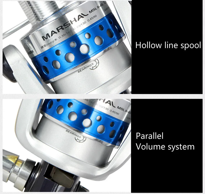 Explore la diferencia entre la línea hueca y los sistemas de volumen paralelo en los carretes de pesca