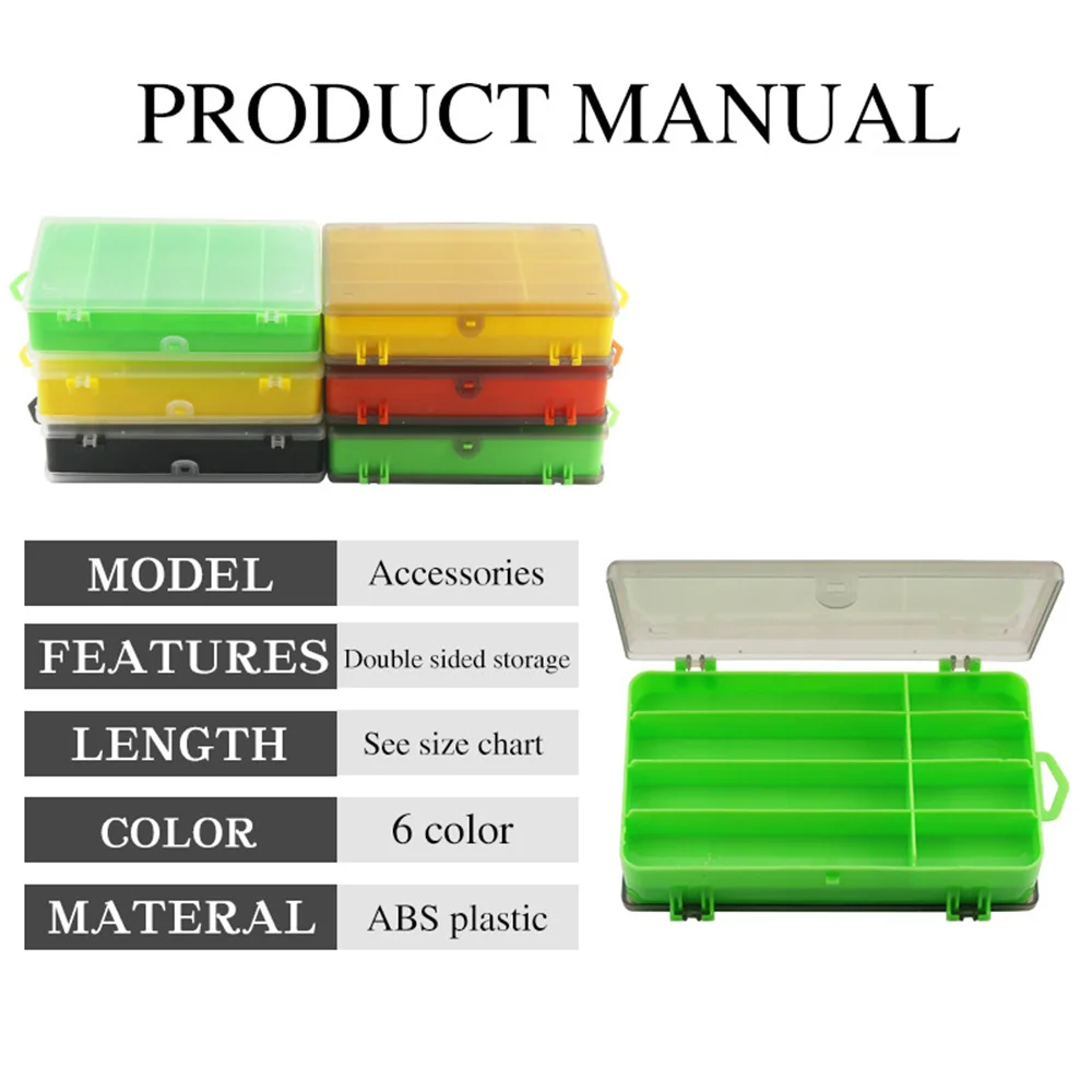 Caja de señuelos de pesca con 13 compartimentos, accesorios de pesca, cajas para anzuelos, estuche de almacenamiento, caja de aparejos de pesca de alta resistencia de doble cara - imagen 3