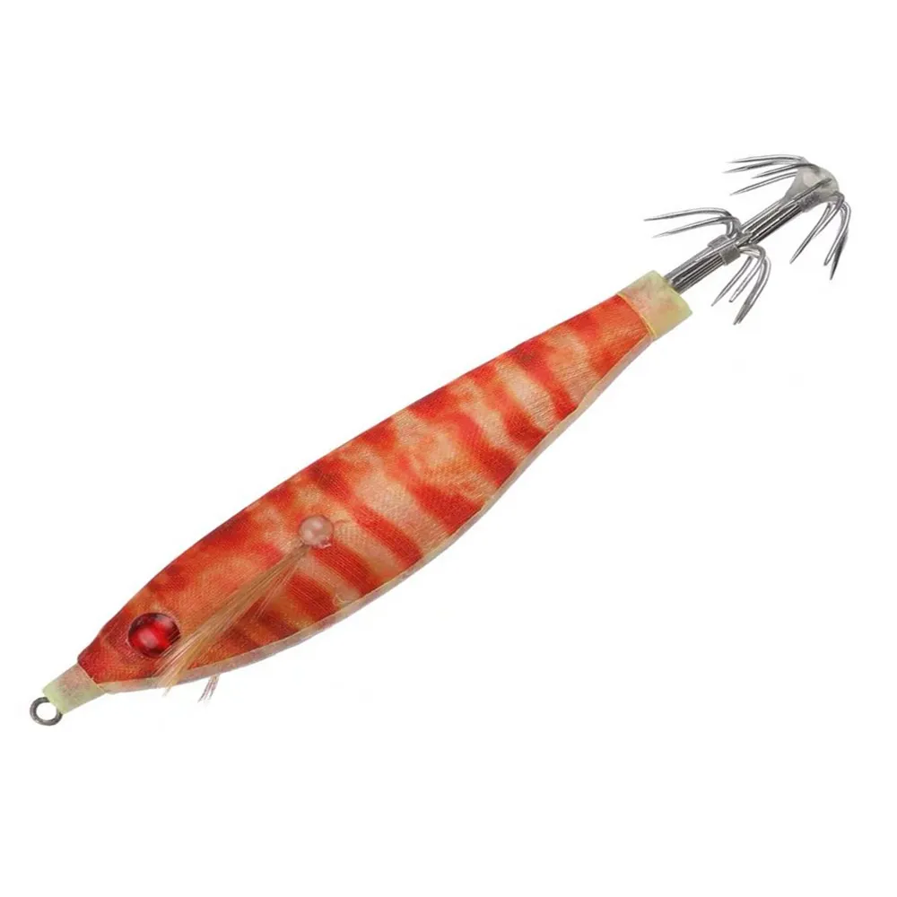 Señuelo de pesca de camarón, anzuelo de calamar, de madera, redondo, 1 unidad - imagen 3