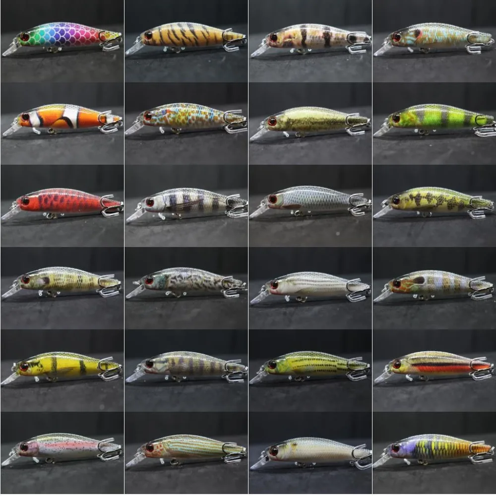 wLure Minnow Señuelo de pesca 9g 8cm 0,5 metros de profundidad Pintura realista 2 níquel negro # 8 ganchos de hoja de corte ojos duros 3D HM606 - imagen 5