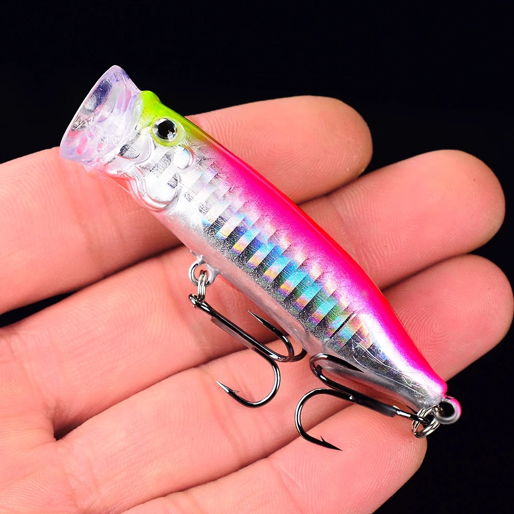 1 Uds. Señuelo de Pesca Popper 7cm 9,4g Topwater cebo de plástico Artificial duro Bass Wobblers Crankbait Pesca aparejos de Pesca de carpa - imagen 2