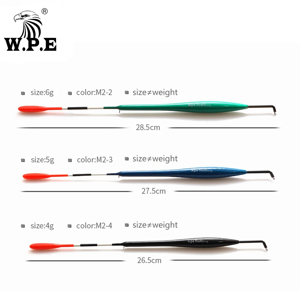 W.P.E-flotador de pesca de tamaño 4g/5g/6g, flotadores de abeto Barguzinsky, boya Vertical de pesca de carpa, longitud 23-26cm, aparejos de pesca, 3 unidades por lote