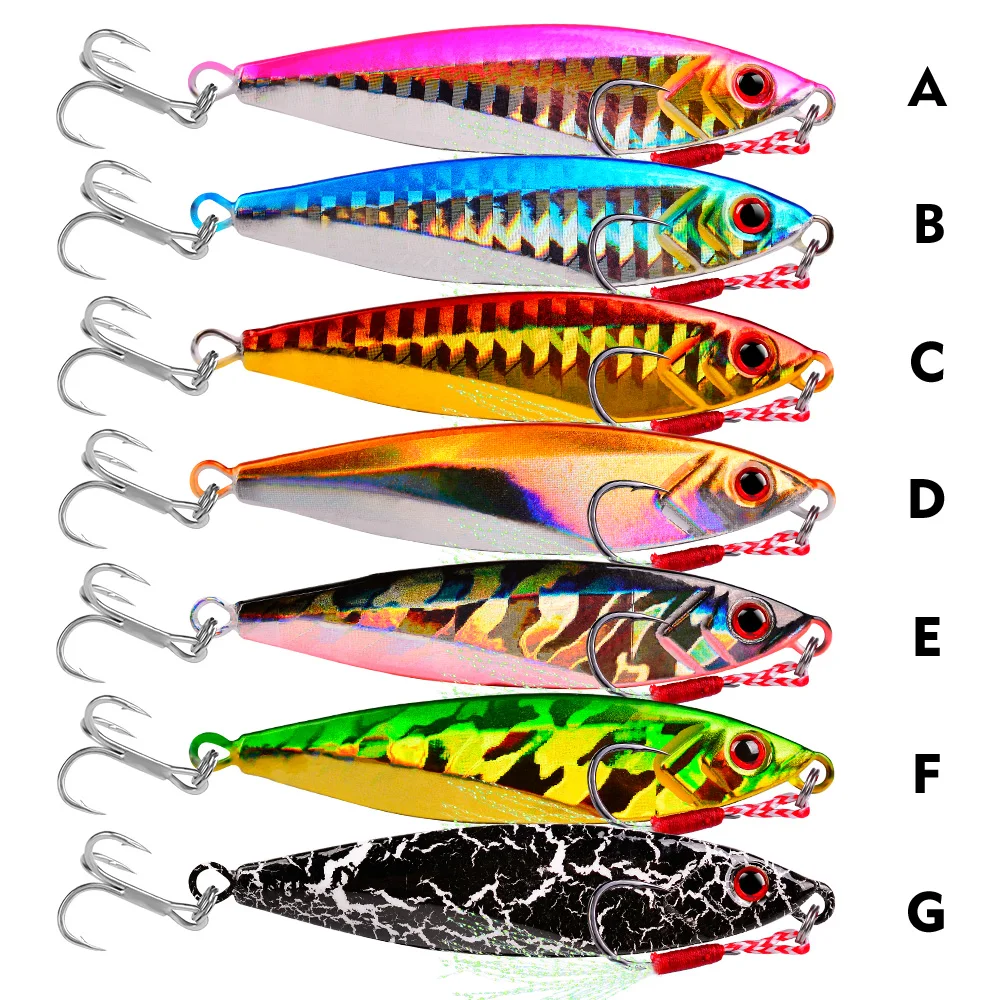 PROBEROS-señuelo de plantilla de Metal, cebos de pesca de arrastre, Jigging, Wobblers, cebo duro Artificial, aparejos de pesca Isca, 14g-21g-30g, 7 Uds. - imagen 3