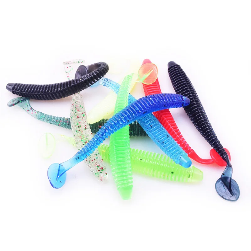 WDAIREN-anzuelos blandos de gusano, 10 unidades, 9,5 cm, 3g, carpa Isca, olor a pescado, cebos artificiales de silicona, aparejos de Pesca - imagen 2