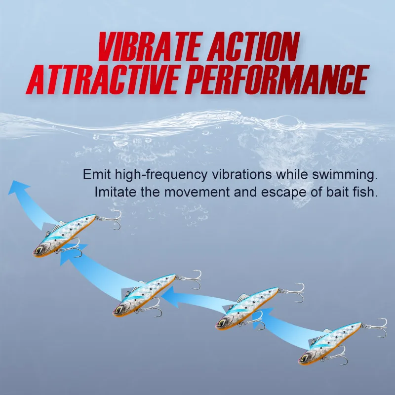 Noeby-señuelos de pesca con hoja vibratoria, 70mm, 20g, 85mm, 28g, Crankbait sin labios, cebo duro Artificial para pesca en agua salada - imagen 5