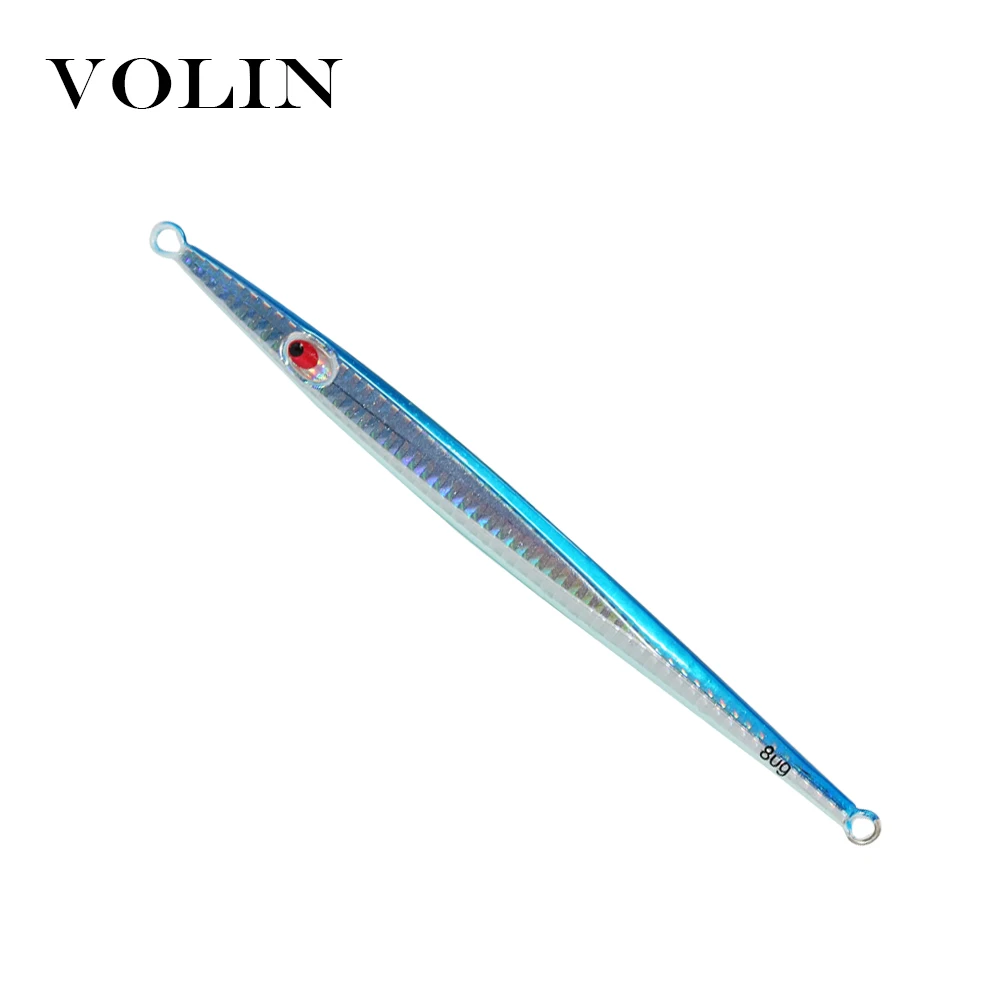 VOLIN llavero lento Jigging de Metal señuelo 80g 100g 120g 150g 200g 250g de agua salada señuelo de Metal para pesca Artificial de cebo de pesca - imagen 5