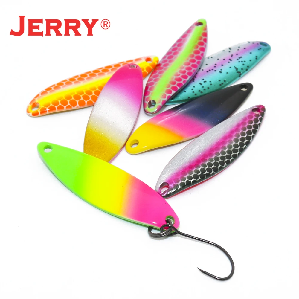 Jerry Leo-señuelo de cuchara de Metal para trucha, cebo de pesca ultraligero, Wobbler, 1,3g, 1,6g, 2,7g, 3,5g - imagen 3
