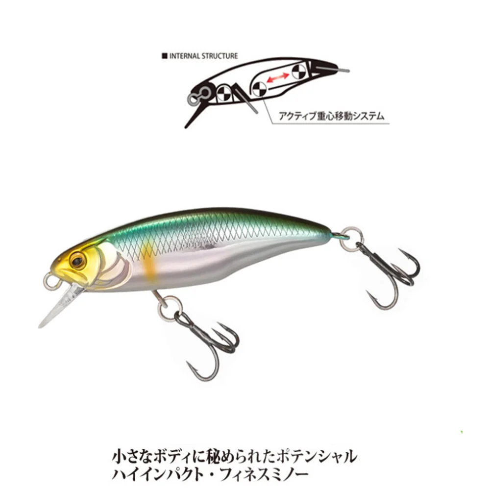 Señuelo de Pesca de pececillo de hundimiento lento, cebo duro de plástico, perca Jerkbait, Wobbler, aparejos de Pesca Crankbait, 5,2 cm, 4,5g, 1 unidad - imagen 5