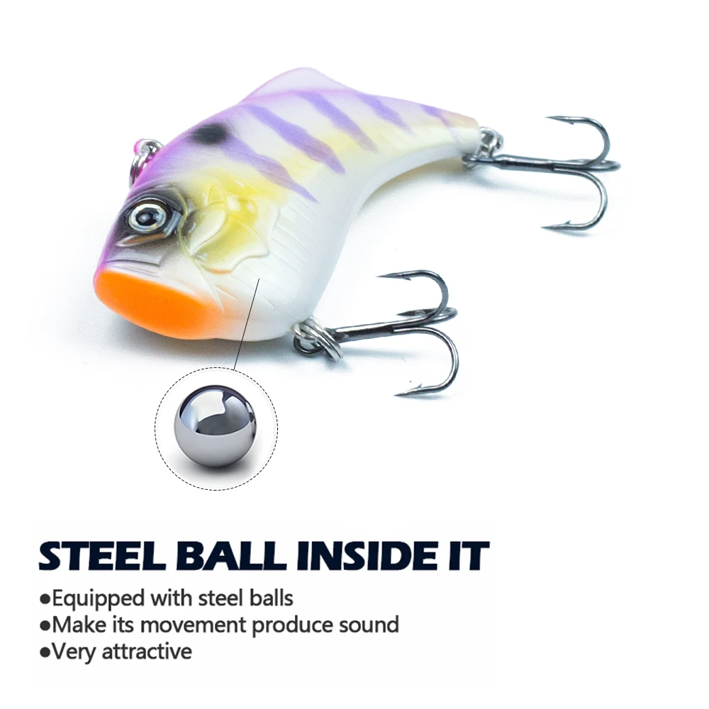 Hanlin-señuelo de pesca de 6,5 cm/14,5g, Popular Vib Crankbait, cebo de pesca de alta calidad, hundimiento lento, Lucio, trucha Wobbler - imagen 4