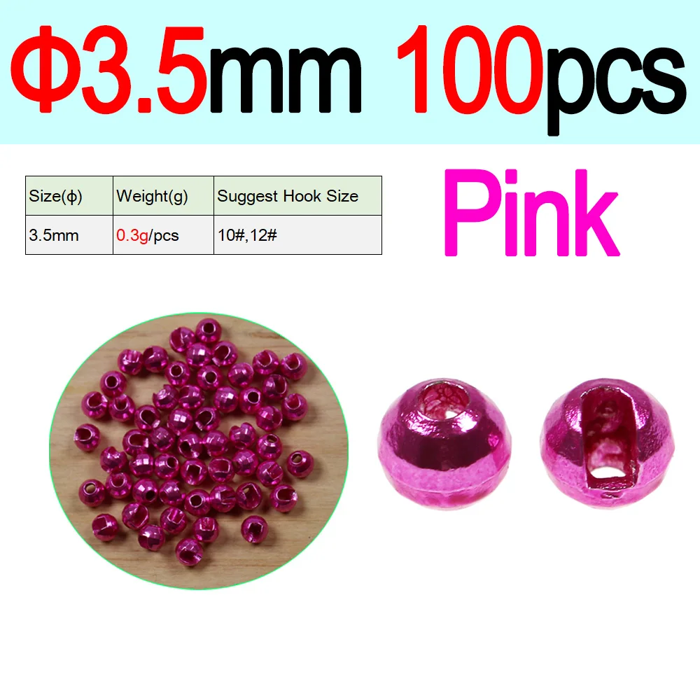 100pcs 3.5mm Pink