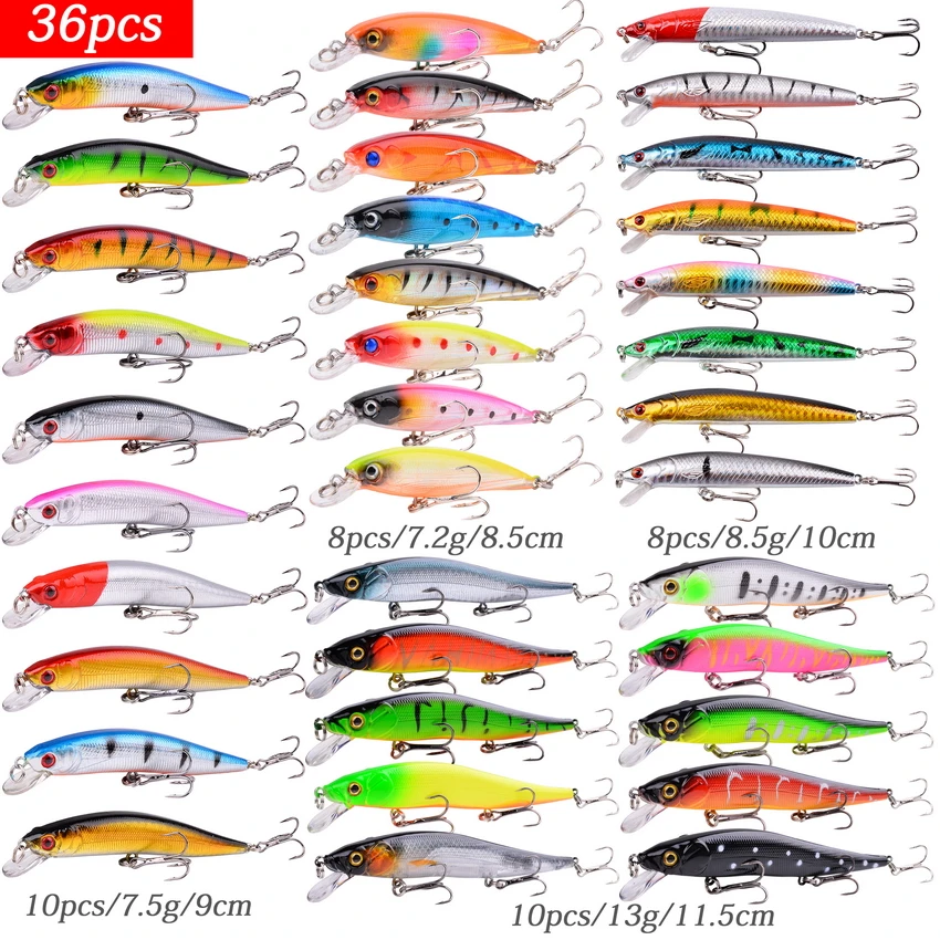 Kits de Señuelos de Pesca mixtos, Crankbait Minnow Popper VIB, cebos blandos de lubina, wobbler, aparejos de cebo de pesca falsos realistas - imagen 4